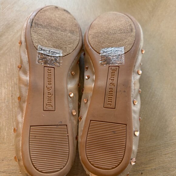 Juicy Couture FEFI Rhinestone Tan Mesh Ballet Flats - Size 8M - Gently Used - Picture 6 of 6